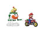 Spielzeug-Motorrad HOT WHEELS "Super Mario, Mario auf seinem Motorrad und Bowser Jr. im Clown-Auto", bunt, Spielzeugfahrzeuge, KinderB:6,35cm H:4,44cm T:3,17cm, Spielzeug-Motorrad, B:6,35cm H:4,44cm T:3,17cm