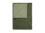 Überwurf ESSENZA "Plaid Julia", grün (forest grün), B:150cm L:200cm, Obermaterial: 100% Baumwolle CO., Wohndecken, Überwurf