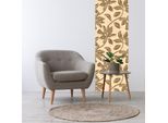 3D-Tapete QUEENCE "Blumenranke, selbstklebendes Wandpaneel", beige (braun,beige), B:60m H:250m, Vinyl, Tapeten, 3D-Tapete, 60 x 250 cm Fototapete, Mustertapete, Anbringung ohne Kleister