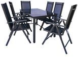 Garten-Essgruppe VCM "7 tlg. Alu Gartenset Sitzgruppe Tisch Stühle 140SW", schwarz (anthrazit), B:140cm T:80cm, Obermaterial: 100% Metall MT., Sitzmöbel-Sets, Garten-Essgruppe