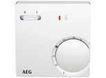 Raumthermostat AEG HAUSTECHNIK "RT 601 SN", weiß, B:10cm H:10cm T:3cm, Kunststoff, Raumthermostate, Raumthermostat, Temperatur-Regler, 2-Punkt, Aufputz, Kontrolllampe