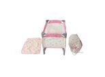 Puppenbett CHIC2000 "Deluxe", bunt (schmetterling rosa), Puppenmöbel, KinderB:54cm H:33cm T:54cm, Puppenbett, mit Tragetasche, B:54cm H:33cm T:54cm