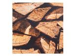 Baumwollstoff-Digitaldruck "Brennholz", Serie Ria, braun-color