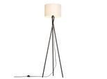 OTTO HOME Stehlampe "Avveline - Textilschirm Stehleuchte", schwarz, weiß, 1, Ø 36cm H: 153cm, 1 Stk., Feines Baumwollgewebe, Leuchten, standfestes Stativ, H: 153 cm, Stoffschirm Ø 36 x 25 cm, Fassung E27, Stehlampe
