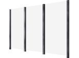 Zaun STAKET PRO, grau, H:187cm L:3,36cm, Aluminium, Glas, Zaunelemente, Zaun, Glaszaun, Gesamtlänge: 3,36 m, 4 Pfosten