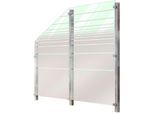 Zaun STAKET PRO, silber (silberfarben), Pfosten: 3 Stk., Edelstahl, Glas, Zaunelemente, Zaun, Glaszaun, Gesamtlänge: 1,21 m, 3 Pfosten