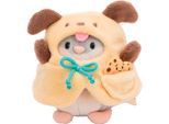 Kuscheltier NICI "mymochi, Hamster Shai, 8 cm", grau, Plüschfiguren, KinderH:8cm, Plüsch, Kuscheltier, mit Keks und Hundekostüm, in Geschenkbox, H:8cm