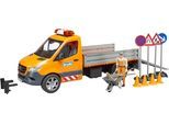 Spielzeug-Transporter BRUDER "MB Sprinter Kommunal mit Fahrer Licht & Sound (02677)", orange (orange, grau), Spielzeugfahrzeuge, KinderB:18cm H:18,8cm T:40,8cm, Kunststoff, Spielzeug-Transporter, Mit Licht und Sound; Made in Europe, B:18cm H:18,8cm T:40,8cm