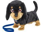 Plüschfigur GOLIATH "Animagic Dackel", schwarz, Plüschfiguren, KinderL:23cm, Plüschfigur, mit Funktionen, L:23cm