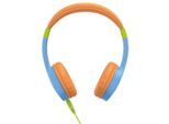 HAMA Kinder-Kopfhörer "Kinderkopfhörer mit Kabel (85 dB Lautstärkebegrenzung, On-Ear)", blau (blau, orange), Kopfhörer, Größenverstellbar, Integriertes Mikrofon, Siri und Google Assistant, Kinder-Kopfhörer