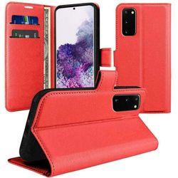Flip Leather Phone Case Magnetic Wallet Cover Samsung Galaxy S20 Red
