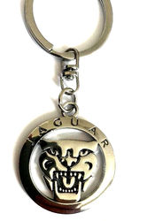 Vintage Jaguar Metal Car Keyring Key Chain Ring Jaguar Badge