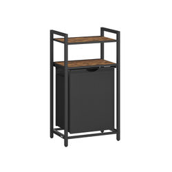 Tvättkorg med 2 hyllplan 65 liter vintage brunsvart