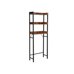Vasagle BTS002B01V1 Toilethylde Badeværelseshylde Vaskemaskinehylde med 3 åbne hylder Pladsbesparende Robust Nem montering Industrielt design Vintage Brun Sort