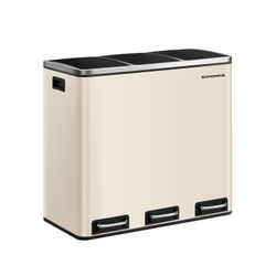 Källsorteringssystem 3 fack 3 x 18 L med lock sandbeige