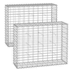 SONGMICS Gabionkorgar 100 x 80 x 30 cm 2-pack silver