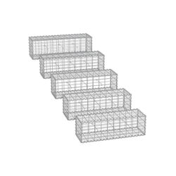 SONGMICS Gabionkorgar 5-pack med 5 x 10 cm maskstorlek silver
