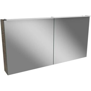 Lanzet Spiegelschrank 120 cm mit LED-Leuchte L5.1 und 2 Türen - B: 120 T: 14,5 H: 68 cm