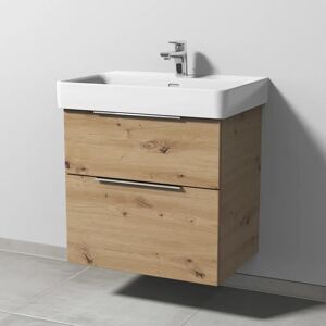 Sanipa 3way Waschtischunterbau für Keramik-Waschtisch Pro S 65 cm, 2 Auszüge, Aufsatz-Griff - B: 60 T: 43,7 H: 59,3 cm