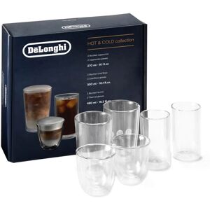 Delonghi De'Longhi Hot&Cold-Kollektion Set mit 2 Cappuccino- 2 Cold Brew- und 2 doppelwandigen Thermogläser