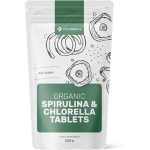 FutuNatura BIO Algen Spirulina + Chlorella, Entgiftung und Verdauung, 400 Tabletten