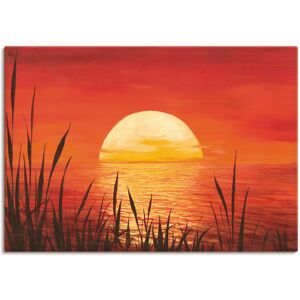 Artland Wandbild »Roter Sonnenuntergang am Ozean«, Bilder vom Sonnenuntergang & -aufgang (1 Stück), in vielen Größen & Produktarten - Alubild / Outdoorbild, Leinwandbild, Poster, Wandaufkleber / Wandtattoo auch für Badezimmer geeignet rot B/H: 100 cm x 70