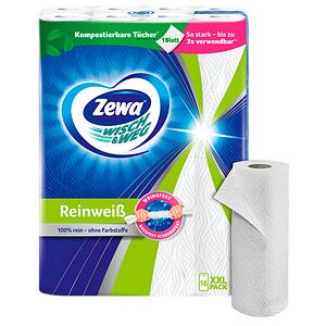 Zewa Küchenrollen WISCH&WEG Reinweiss 2-lagig, 16 Rollen