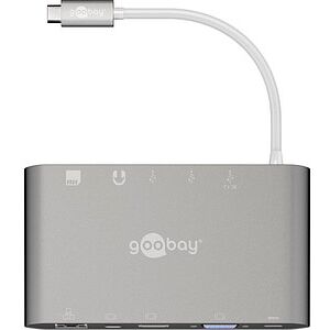 goobay 62113 USB C Multiport Adapter silber