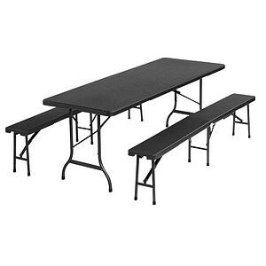 Garden Pleasure Sitzgruppe Ventana, schwarz Kunststoff, Metall, 3-teilig