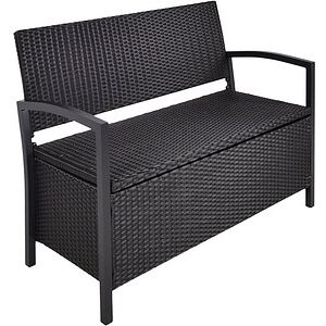 Garden Pleasure Gartenbank FERRARA 970299 schwarz Kunststoff 117,0 cm