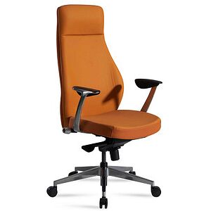 AMSTYLE Bürostuhl, SPM1.449 Kunstleder braun, Gestell silber