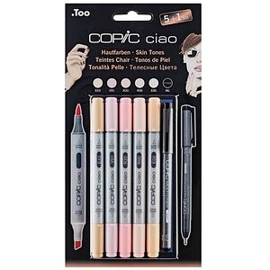 COPIC® Ciao 5+1 Layoutmarker-Set farbsortiert 1,0 + 6,0 mm, 6 St.