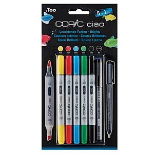 COPIC® ciao "5+1"-Sets Layoutmarker-Set farbsortiert 1,0 + 6,0 mm, 6 St.