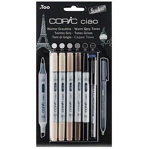 COPIC® Ciao 5+1 Layoutmarker-Set farbsortiert 1,0 + 6,0 mm, 6 St.