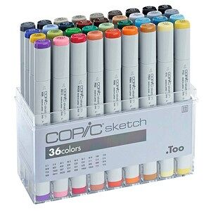 COPIC® Sketch Layoutmarker-Set farbsortiert 1,0 + 6,0 mm, 36 St.