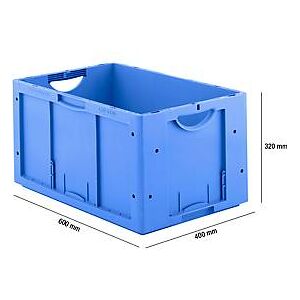 SSI Schäfer Euro Box Serie LTB 6320, aus PP, Inhalt 61,7 L, ohne Deckel, blau