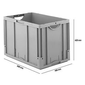 SSI Schäfer Euro Box Serie LTB 6420, aus PP, Inhalt 82,3 L ohne Deckel, grau