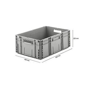 SSI Schäfer Euro Box Serie MF 6220, aus PP, Inhalt 41,6 L, Durchfassgriff, grau