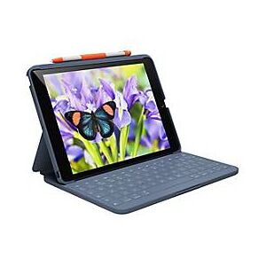 Logitech Rugged Lite - Tastatur und Foliohülle - kabellos - Bluetooth LE - Classic Blue - für Apple 10.2-inch iPad (7. Generation, 8. Generation, 9. Generation)
