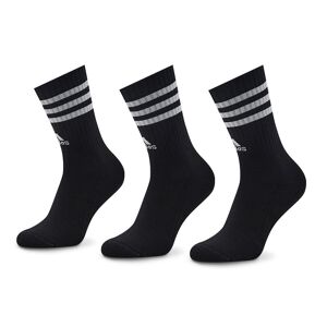 Hohe Unisex-Socken adidas 3-Stripes Cushioned Crew Socks 3 Pairs IC1321 Schwarz 37_39 Unisex