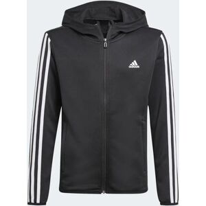 Adidas Designed 2 Move 3-Streifen Kapuzenjacke - Black / White - Kinder - Size: 104,110,116,122,128,134,140,152,164,176