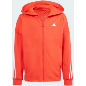 Adidas Future Icons 3-Streifen Kapuzenjacke - Bright Red / White - Kinder - Size: 128,140,152,164,176