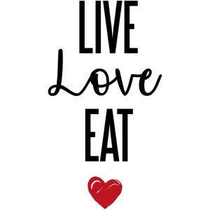 queence Wanddekoobjekt »LIVE LOVE EAT« rot B/H/T: 30 cm x 45 cm x 0,1 cm rot