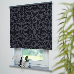 Liedeco Springrollo »Springrollo mit Dekor, lichtdurchlässig, Ornament, Liedeco«, Lichtschutz, Perlreflex-beschichtet, ohne Bohren, freihängend,... grau/schwarz