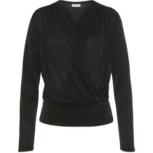 LASCANA Langarmshirt, aus glänzender Qualität schwarz schwarz
