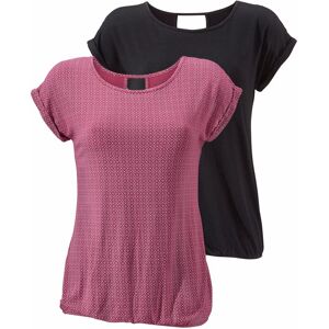 LASCANA Kurzarmshirt »mit modischem Cut-Out«, (2er-Pack), aus weichem Viskose-Stretch beere-gemustert, schwarz beere-gemustert, schwarz