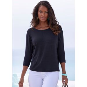 LASCANA 3/4-Arm-Shirt »aus weicher Feinstrickqualität«, mit Fledermausärmeln schwarz schwarz