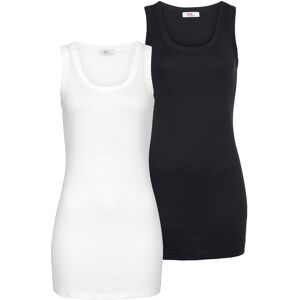 Flashlights Tanktop, (Packung, 2 tlg., 2er-Pack), in Longform weiß, schwarz weiß, schwarz