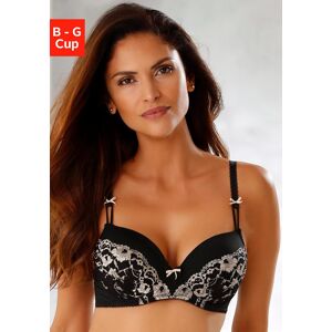 LASCANA Schalen-BH »Fabiola«, mit Bügel und edler Spitze, Dessous schwarz-goldfarben Cup C schwarz-goldfarben