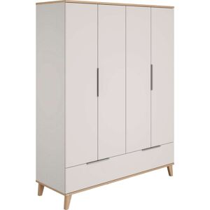 PAIDI Kleiderschrank »Fiene, Kinderkleiderschrank«, viel Stauraum mit Einlegeböden und Kleiderstange Kieselgrau / Scandinavian Wood B/H/T: 164 cm... Kieselgrau / Scandinavian Wood